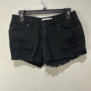 KanCan Black Distressed Jean Shorts